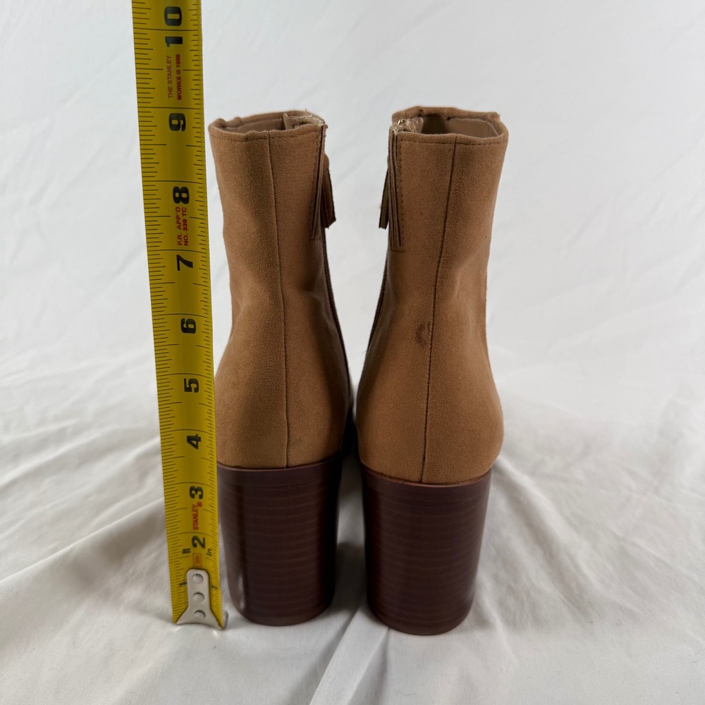 J.Crew Womens Tan Faux Suede Block Heel Ankle Casual Fall Booties Size 9.5 - Picture 5 of 8